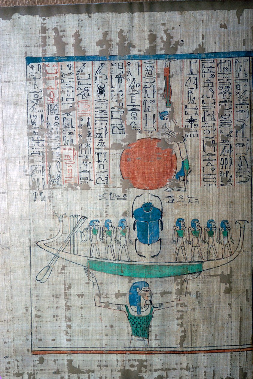 Bild av den egyptiska kreativa myten från Papyrus av Anhai av Unbekannt