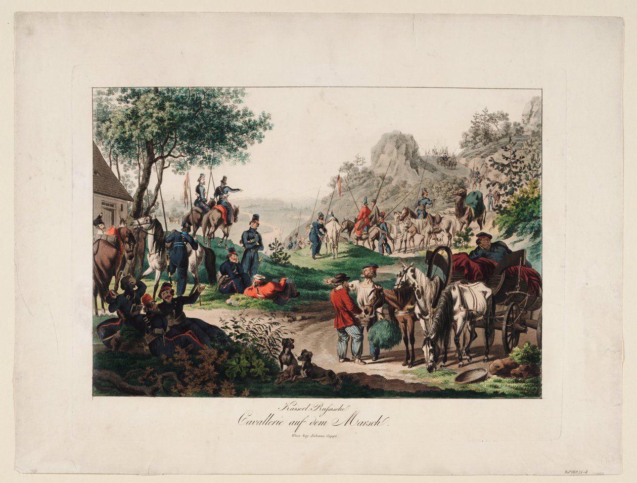 Imperialistiskt ryskt kavalleri på marschen, 1813 av Unbekannt