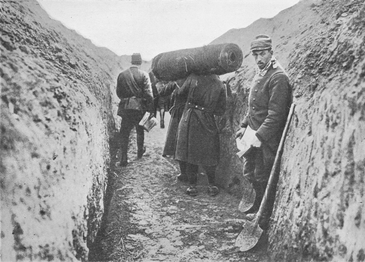 I en av de franska skyttegravarna, 1914 av Unbekannt