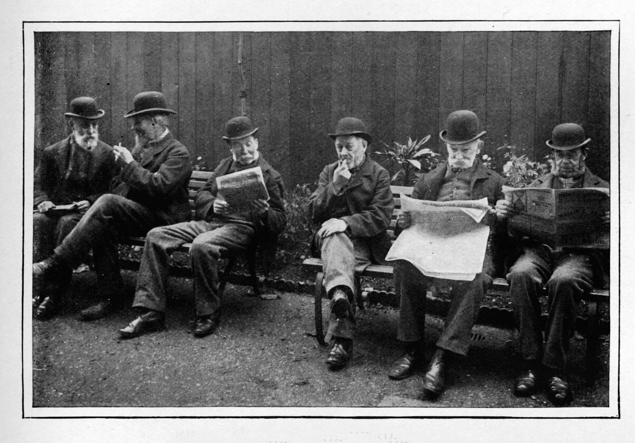 På luftningsgården, St Marylebone Workhouse, Luxborough Street, London, c1901 1903 av Unbekannt