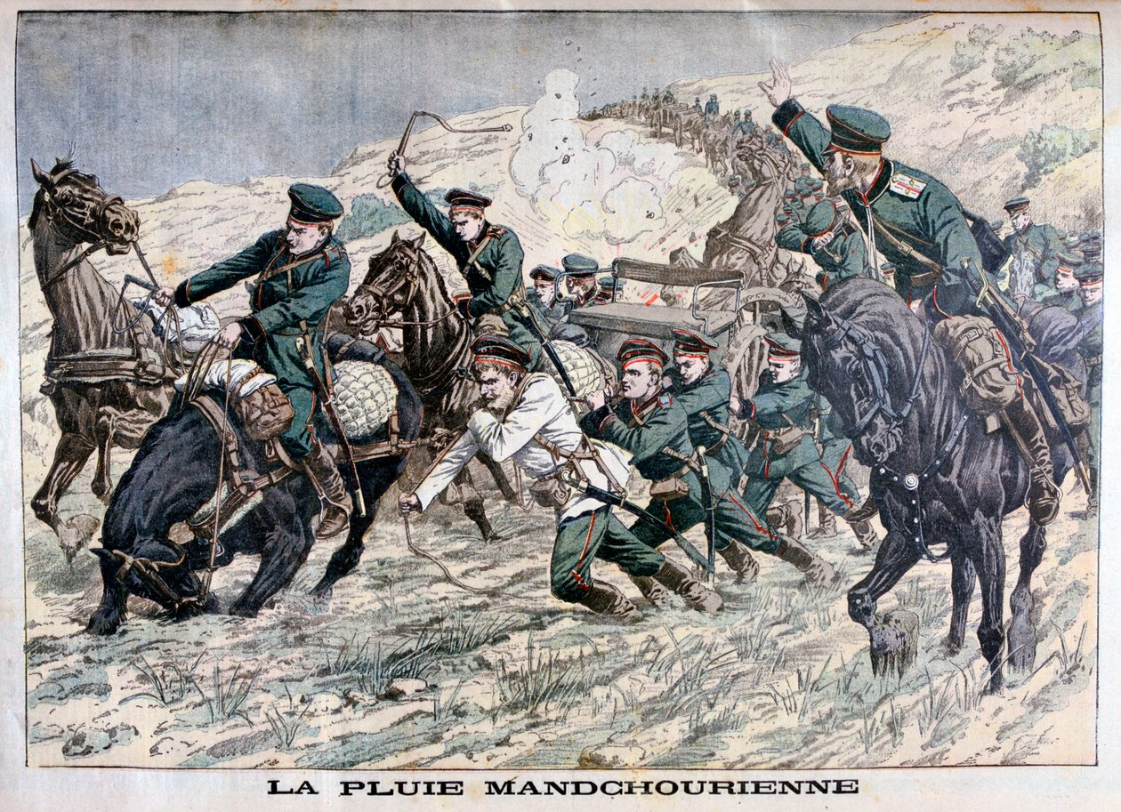 I leran i Manchuriet, rysk-japanska kriget, 1904 av Unbekannt