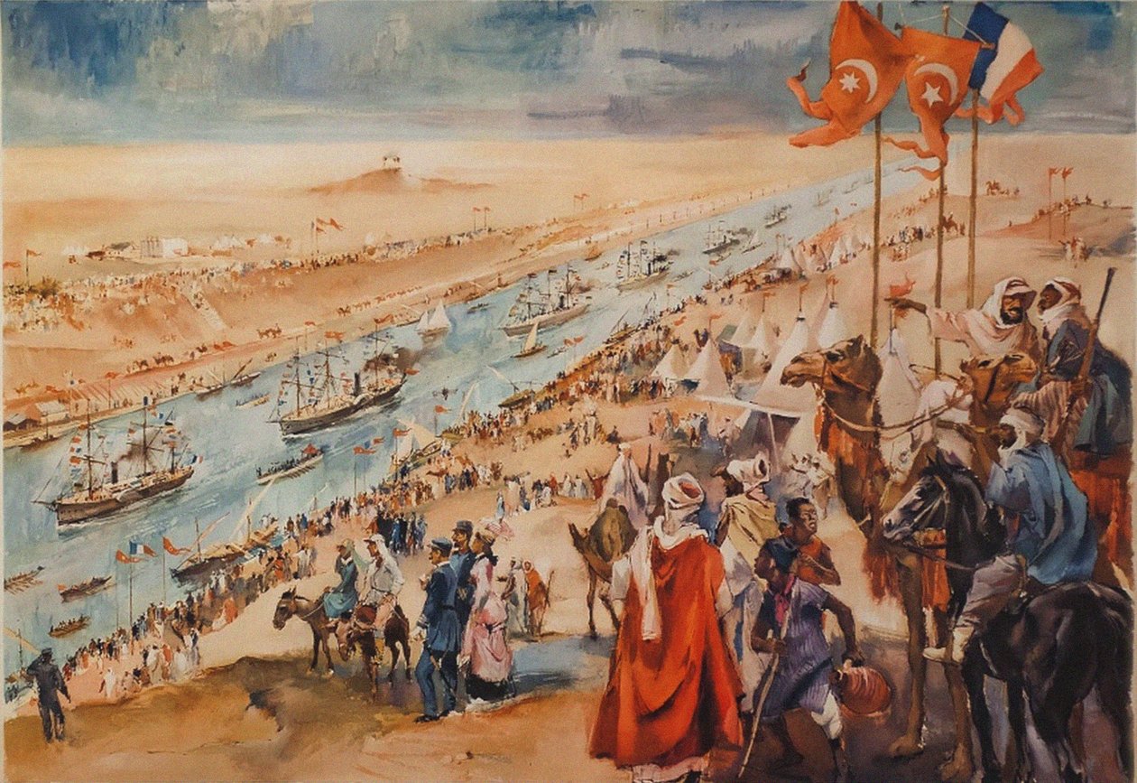Invigningsceremoni av Suezkanalen i Port-Said, 17 november, 1869, 1869. av Unbekannt