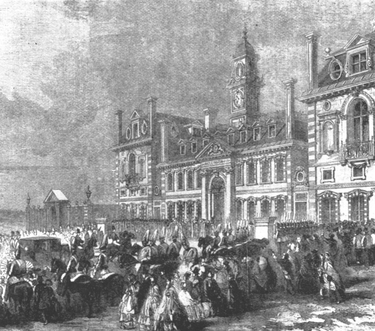Invigning av Wellington College, Sandhurst: Drottning Victorias ankomst, 1859, 1901. av Unbekannt