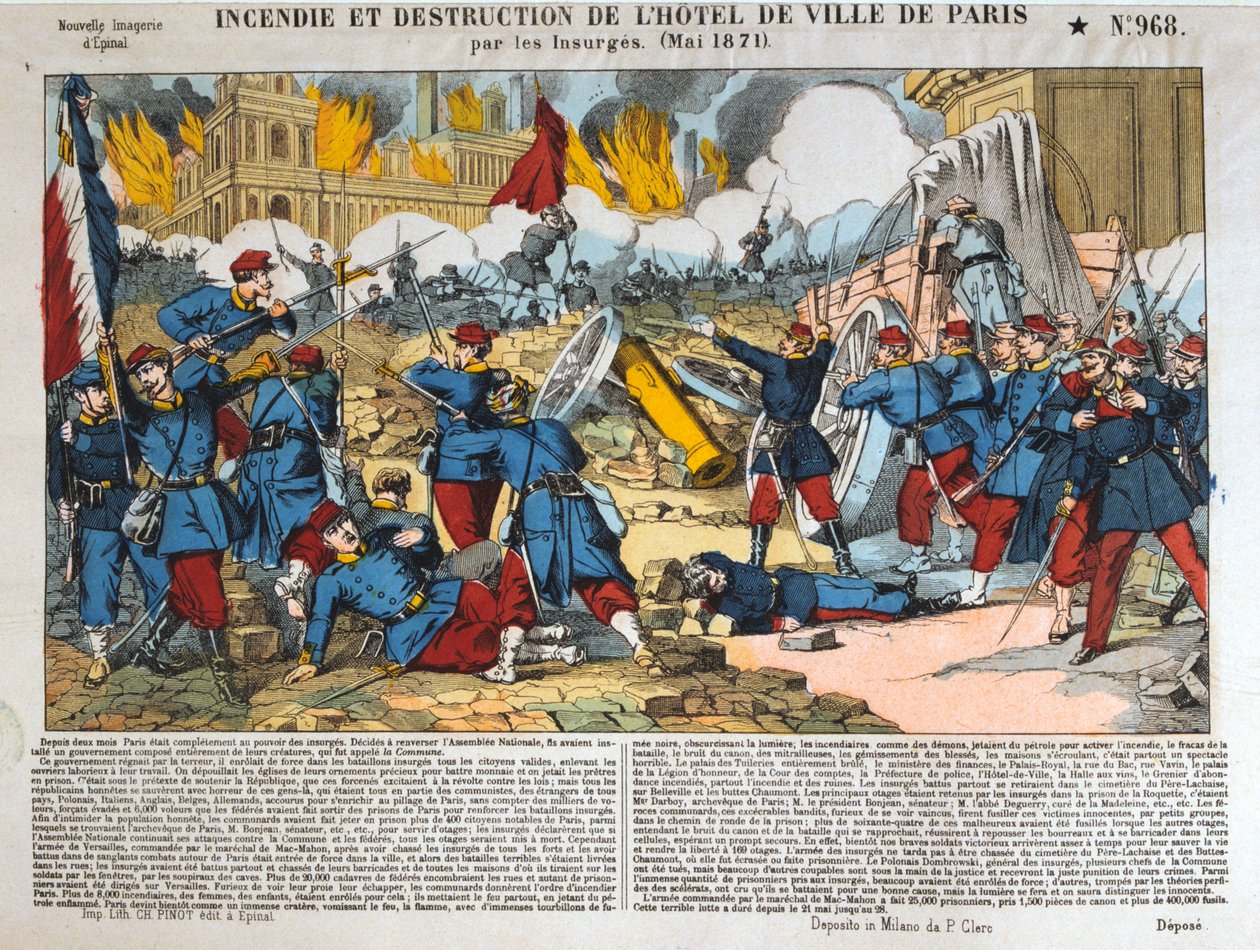 Brand och förstörelse av Hôtel de Ville, Paris, 24 maj 1871 av Unbekannt