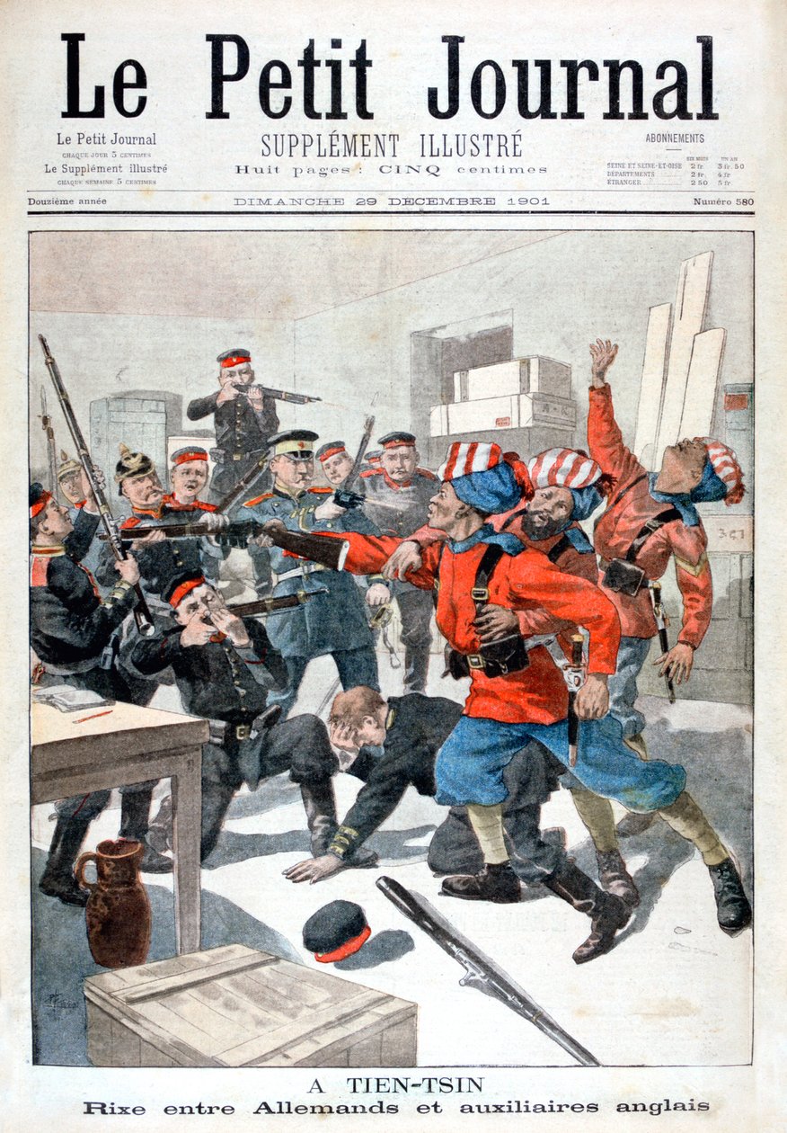 Incident mellan tyska trupper och brittiska hjälpsoldater, Tientsin, Kina, 1901 av Unbekannt