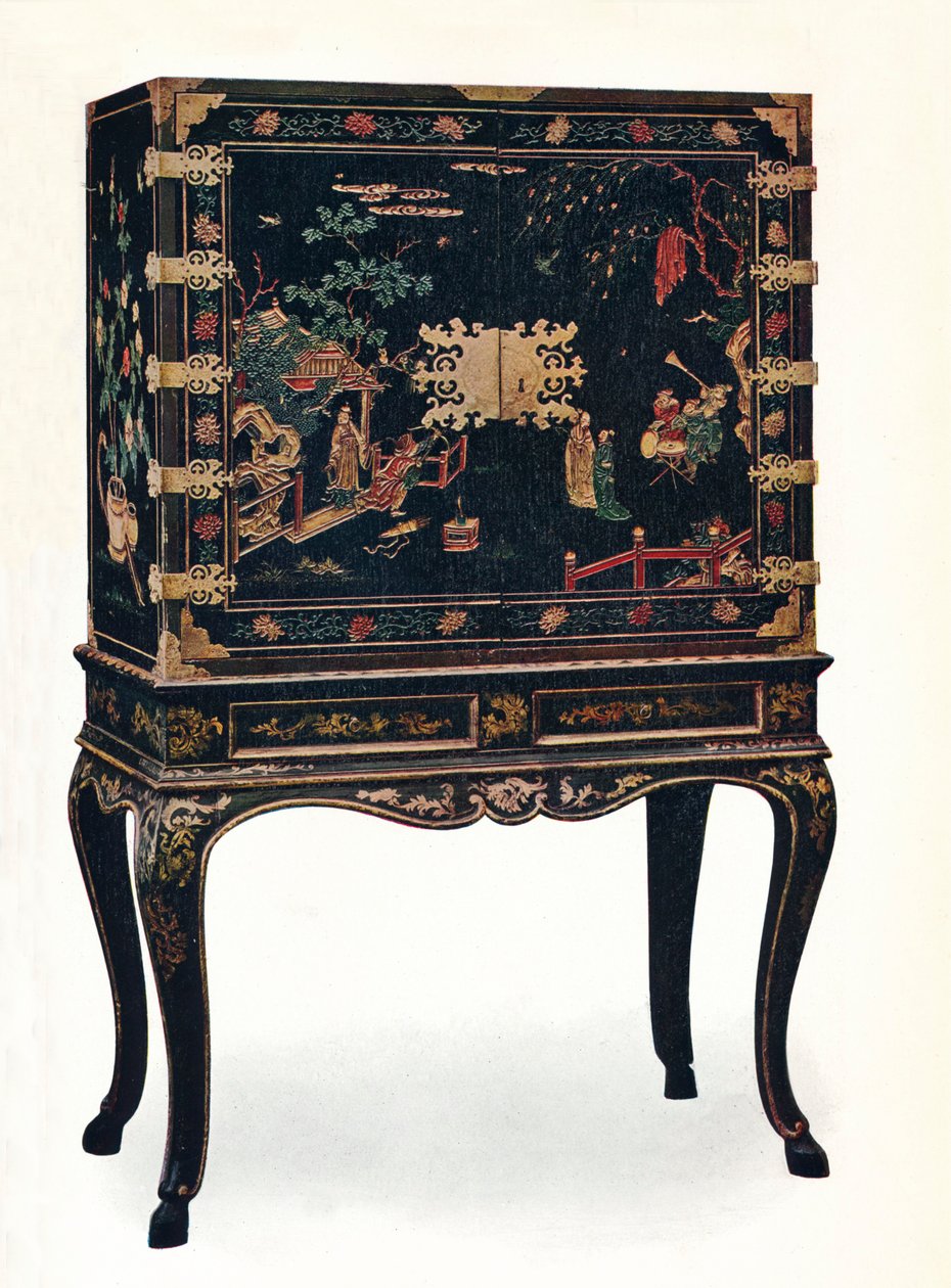 Inskuret lackerat skåp, c1680, 1910. av Unbekannt