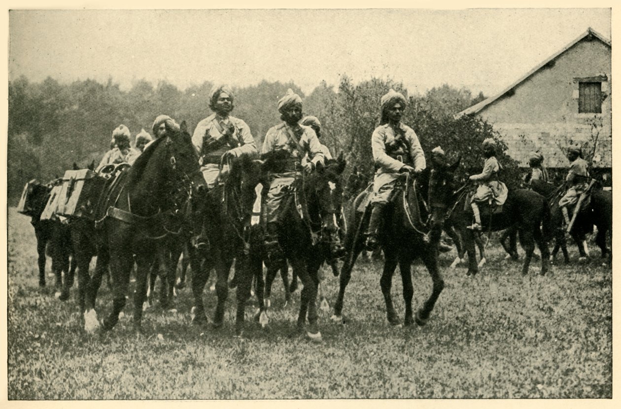 Indiska soldater vid fronten, första världskriget, 1914, c1920. av Unbekannt