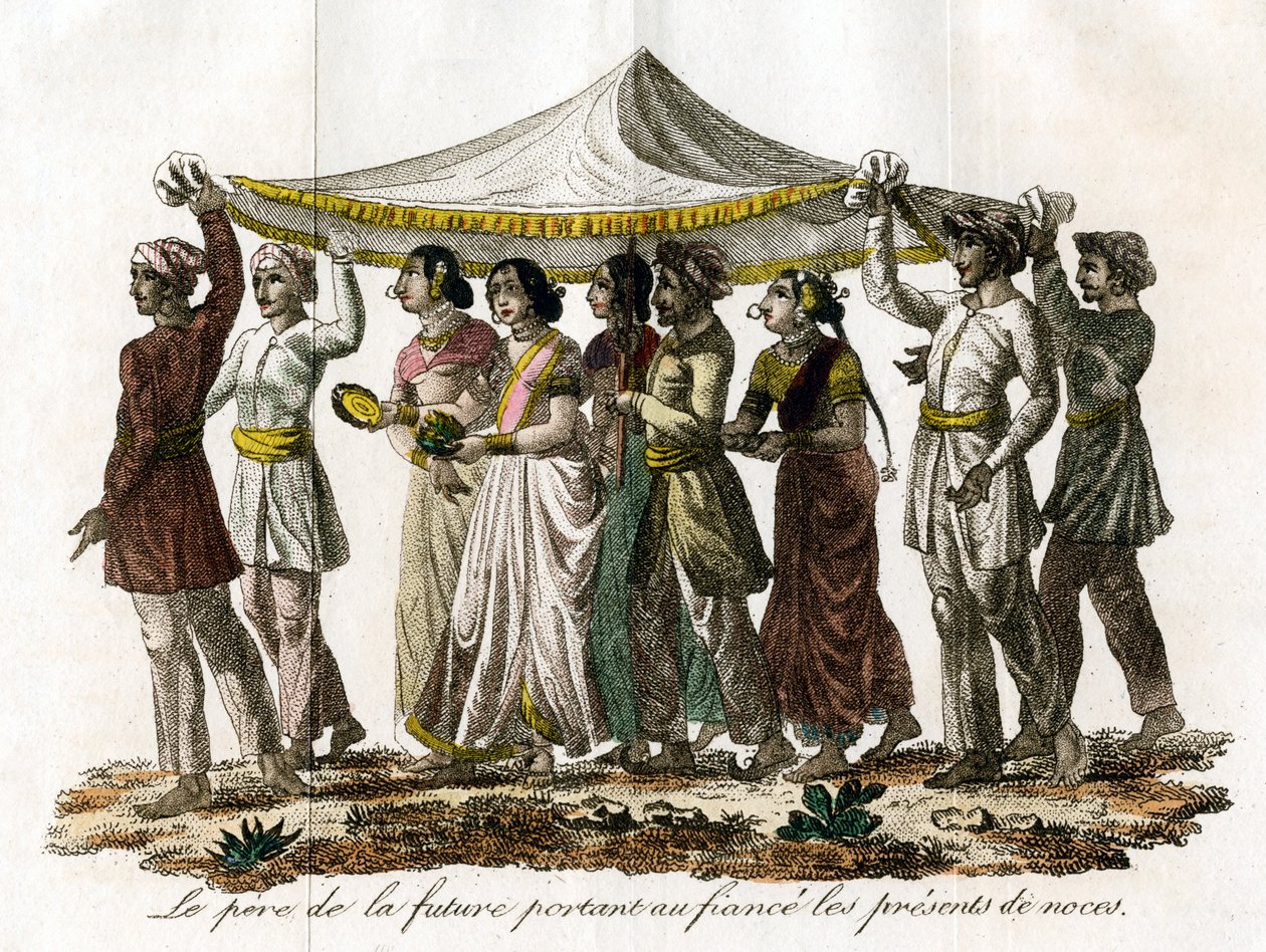 Indisk bröllopståg, c1800-talet av Unbekannt