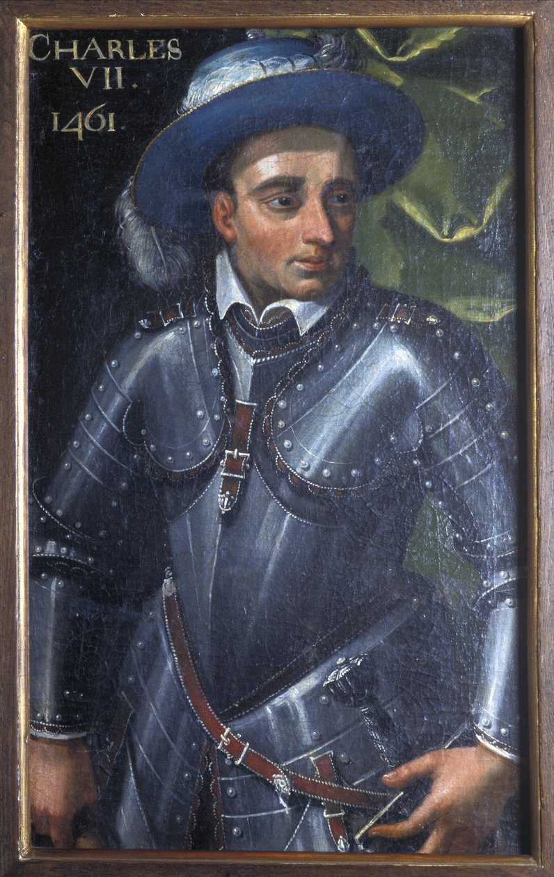 Indre et Loire N* 172 - Chateau de Loches - Porträtt av Karl VII - 1600-talet av Unbekannt