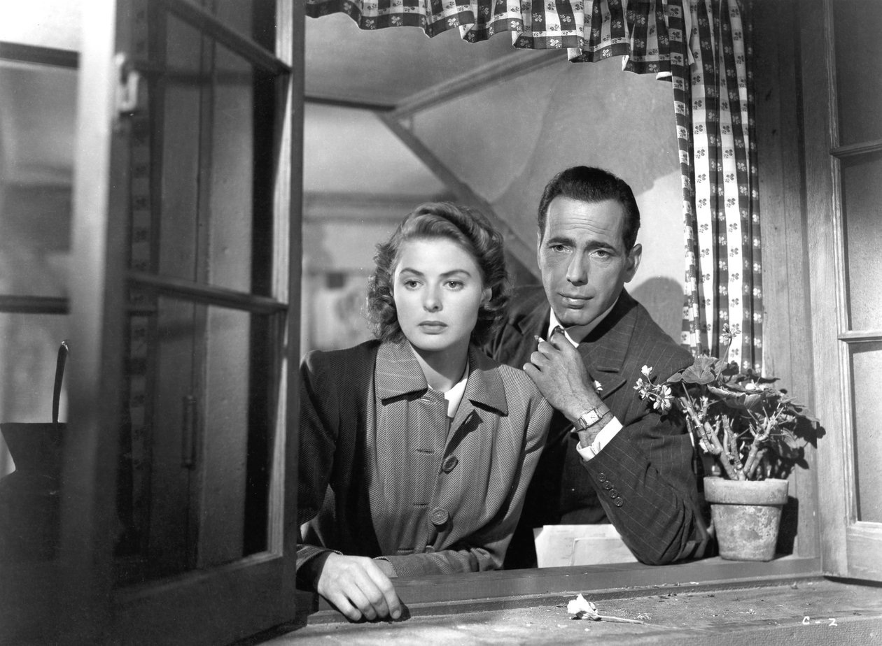 Ingrid Bergman och Humphrey Bogart i Cassablanca, 1942 av Unbekannt