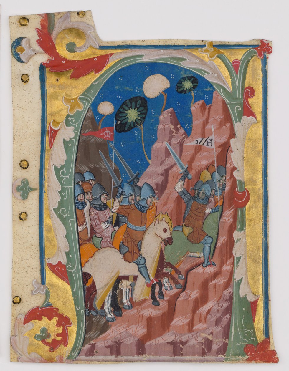 Initial A med slaget vid Maccabees, italiensk, ca. 1360-70. av Unbekannt