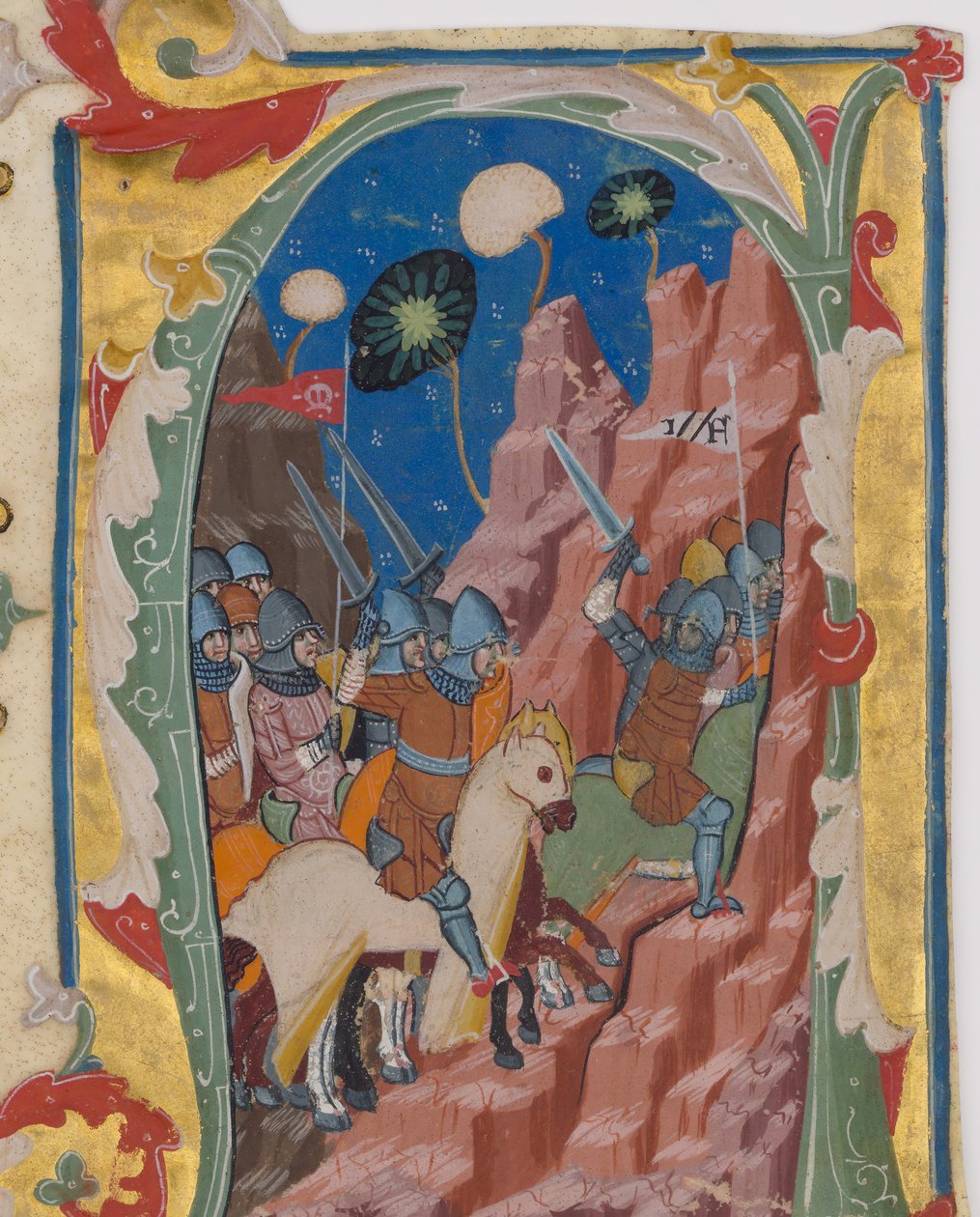 Initial A med slaget vid Makkabeerna, ca. 1360-70. av Unbekannt