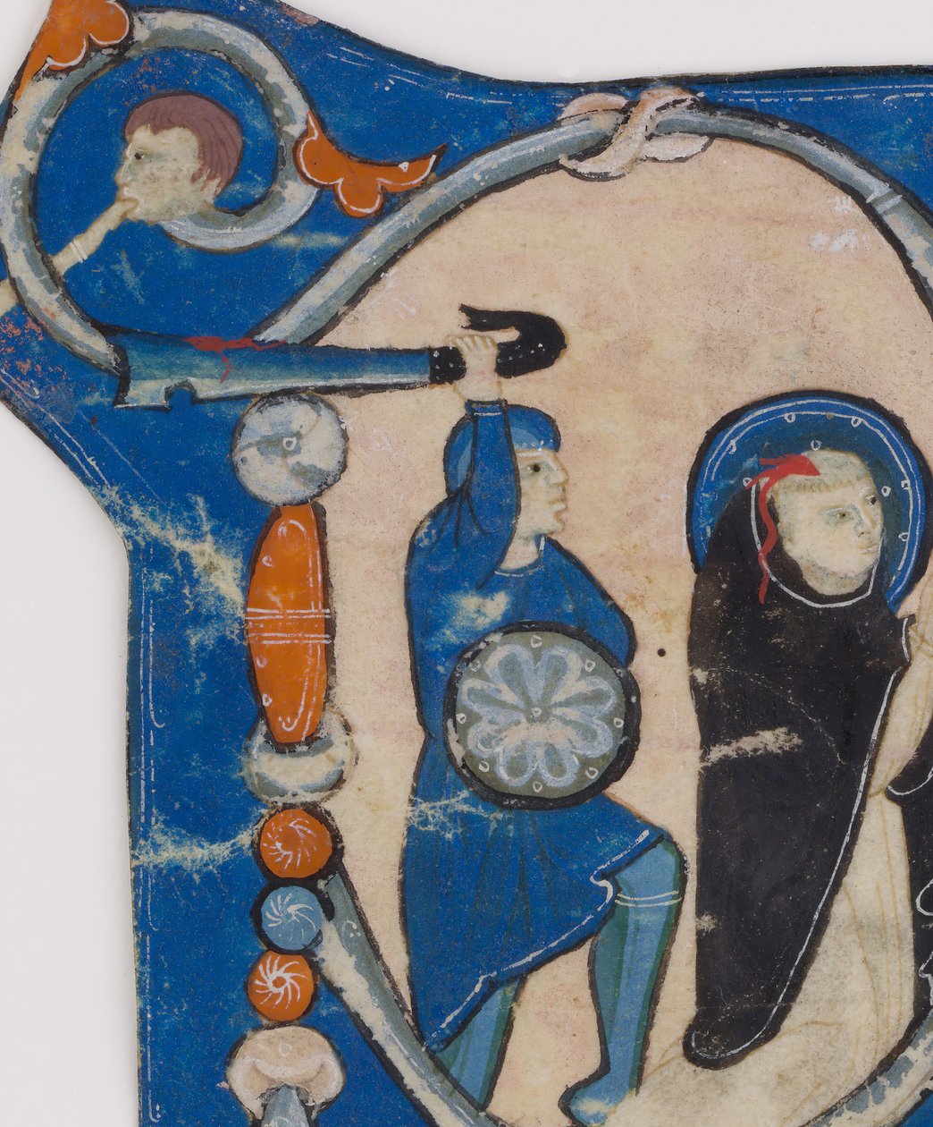 Initial P med Sankt Peters martyrs martyrskap, andra hälften av 1200-talet. av Unbekannt