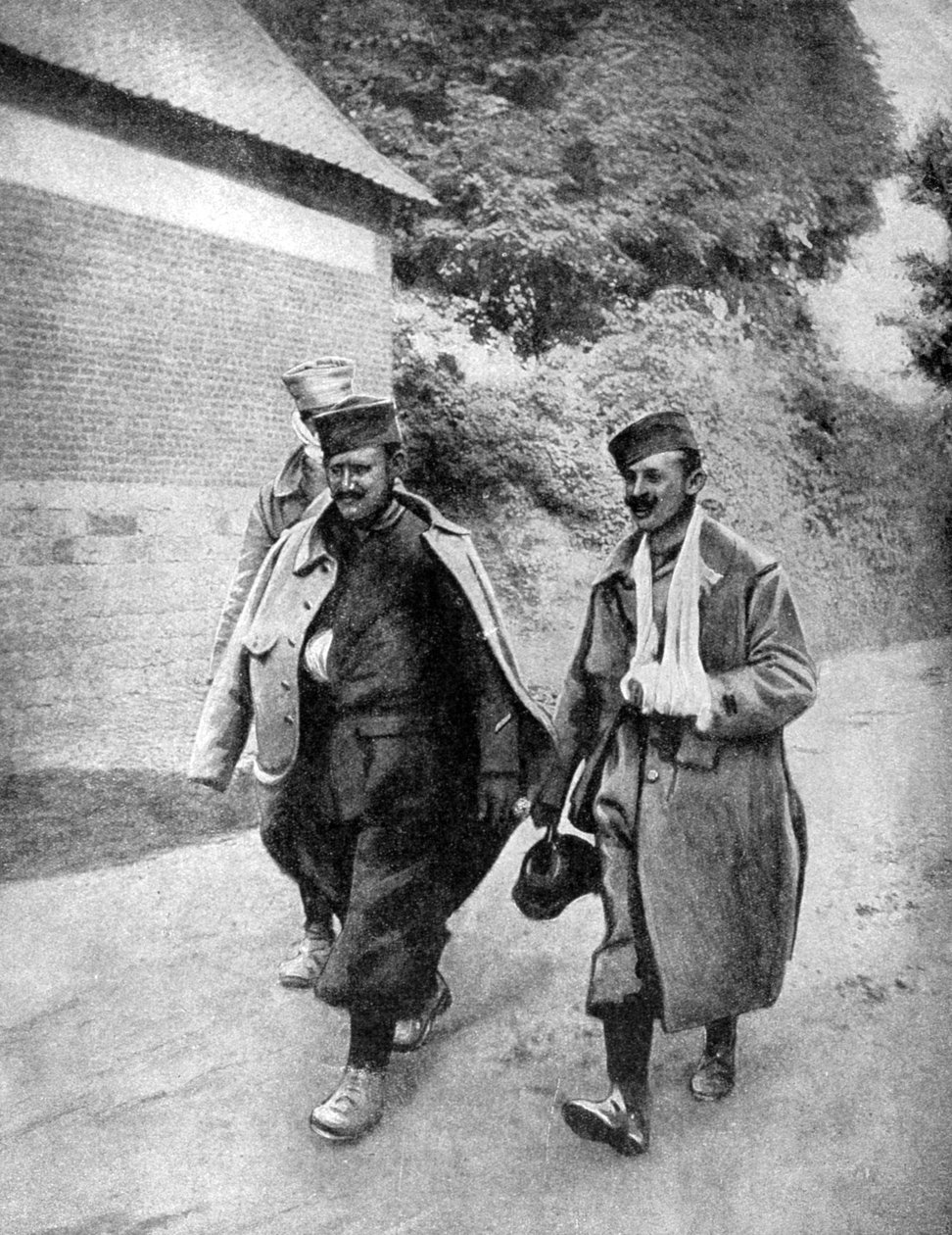 Skadade franska soldater, Arras, Frankrike, första världskriget, 1915 av Unbekannt
