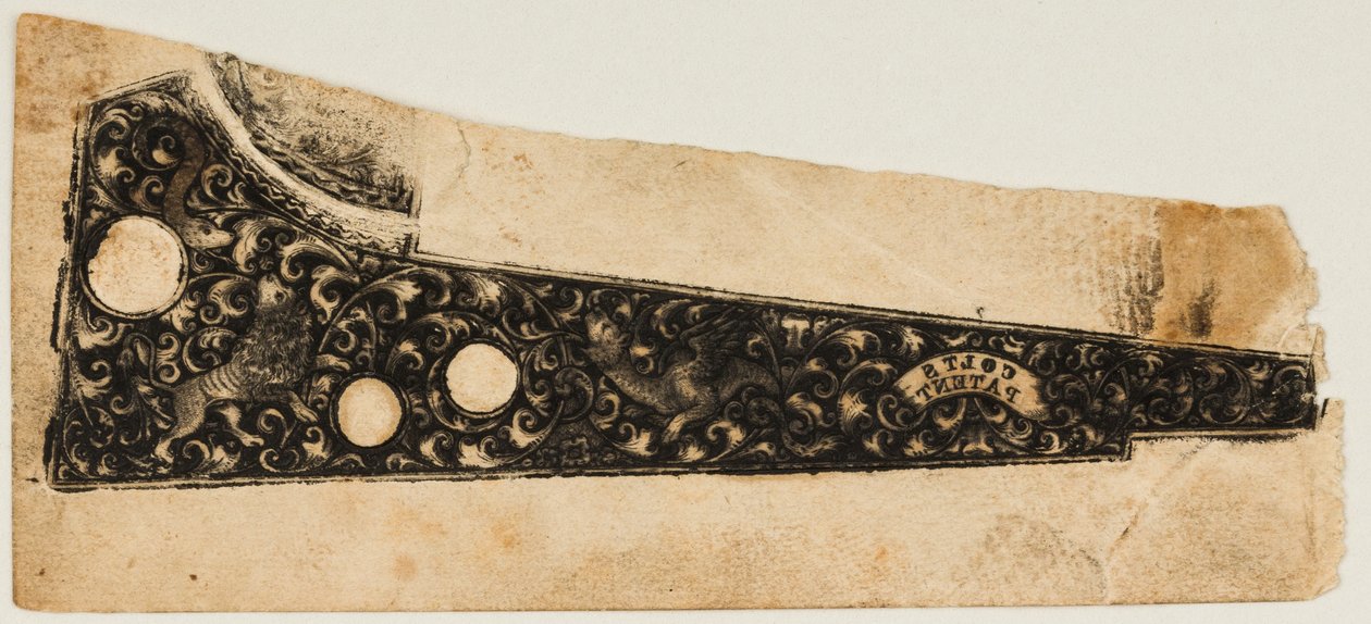 Ink Impression Pull från en Colt Revolver, ca. 1854. av Unbekannt