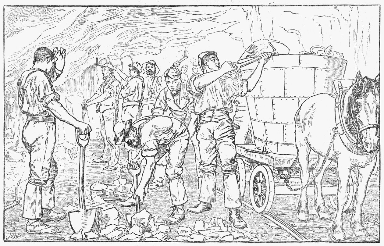 Inuti en saltgruva i Cheshire, 1889 av Unbekannt