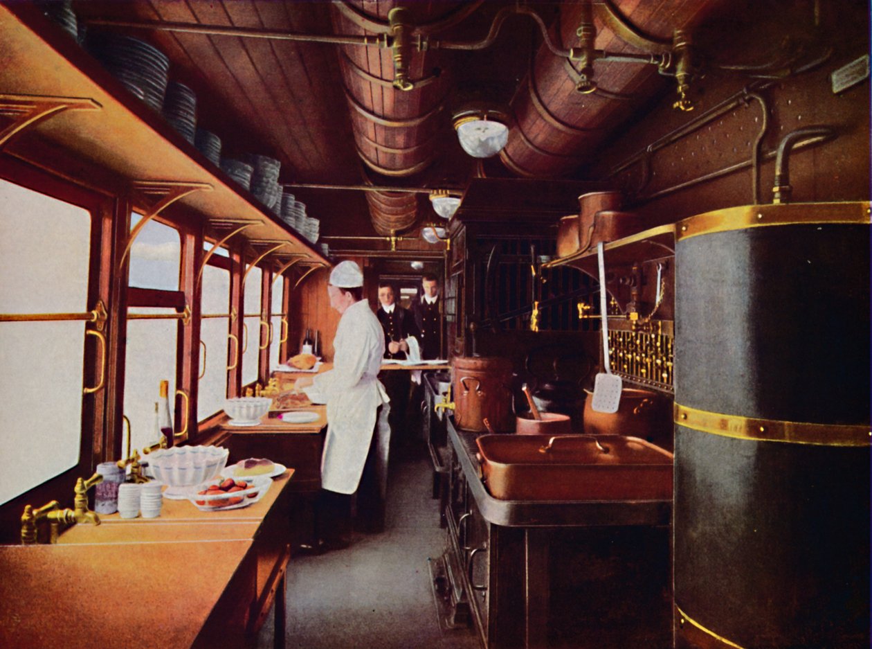 Inuti en restaurang Car Kitchen på L.M.S. Järnvägen, 1926 av Unbekannt