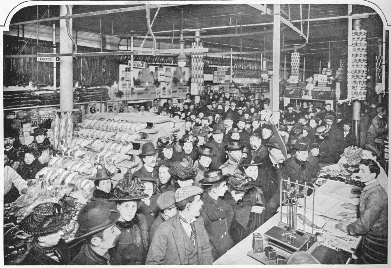 Inuti en stor proviantbutik, Hammersmith, London, 1901 1903 av Unbekannt