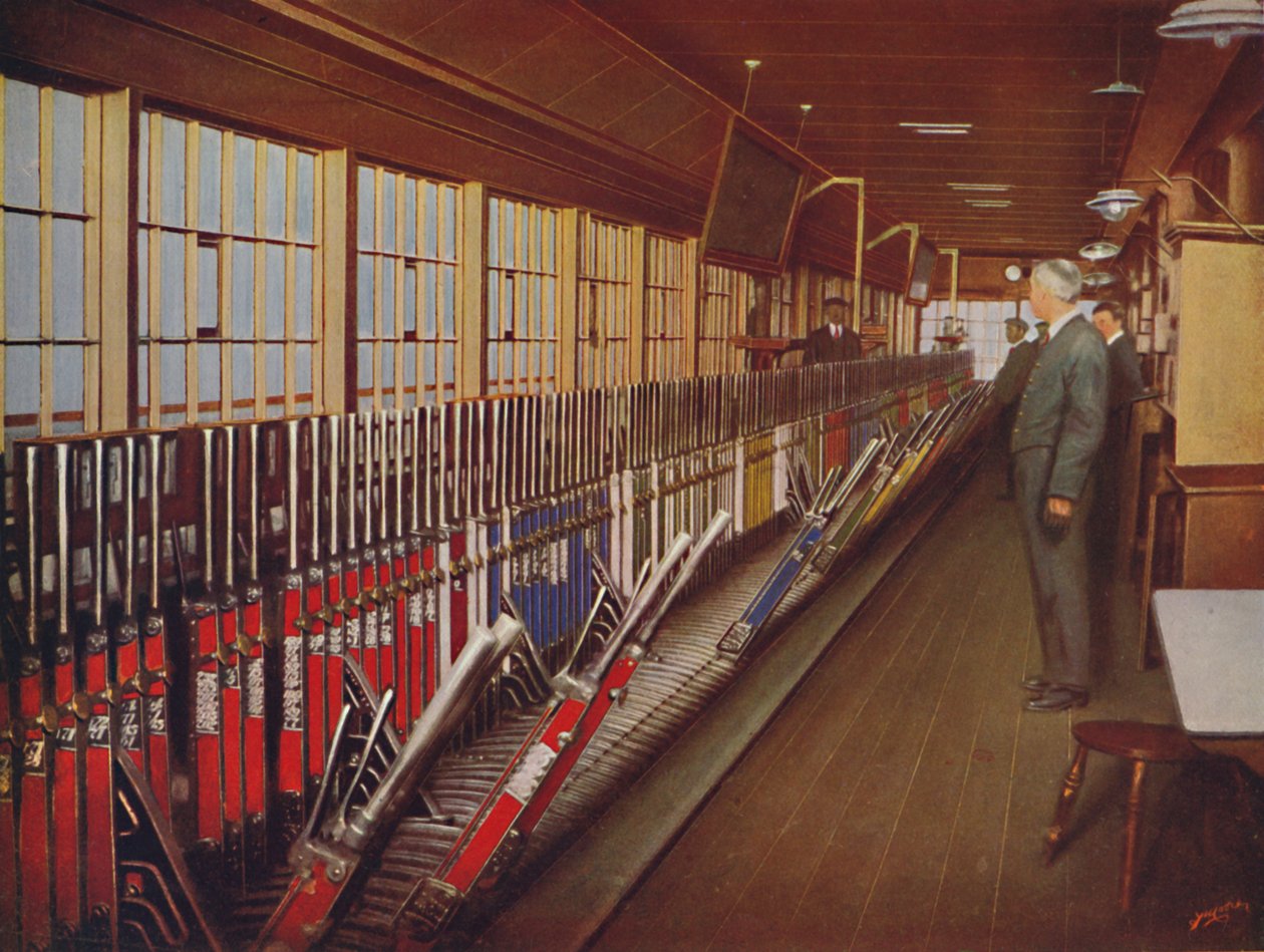 Inside the Locomotive Yard Signal-Box, York, 1926 av Unbekannt