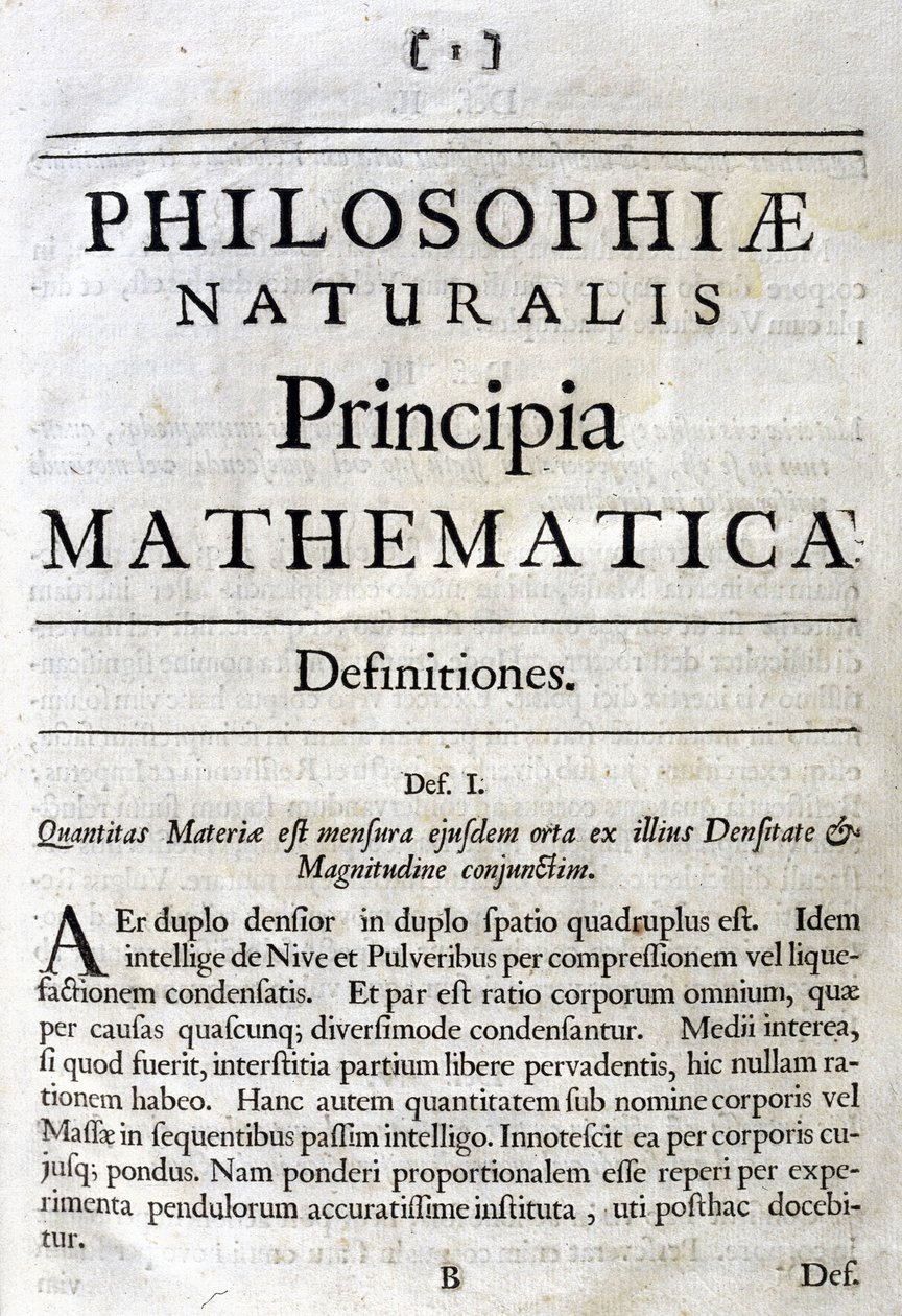 Insidan av titelsidan till Newtons "Principia Mathematica" av Unbekannt