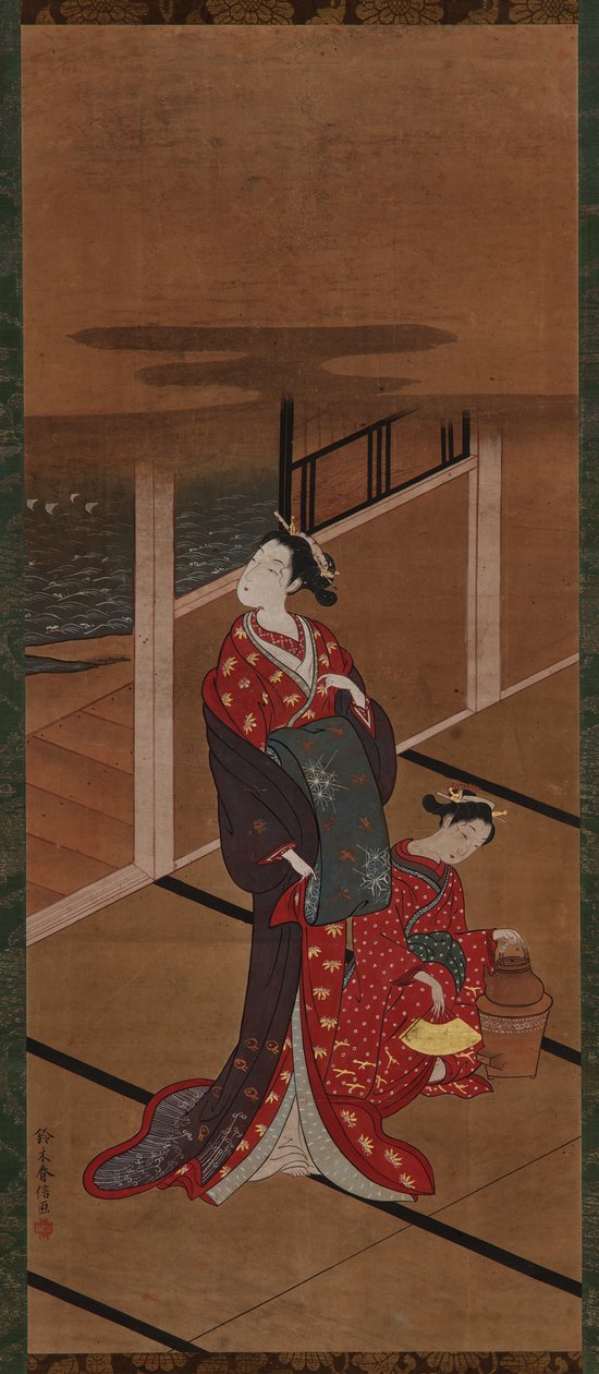 Interior: A Yujo and an Attendant Heating Water, Edo period, 1615-1868. av Unbekannt