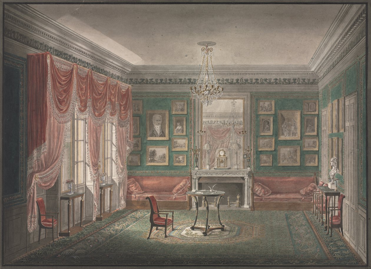 Interiörvy, c. 1805-1810. av Unbekannt