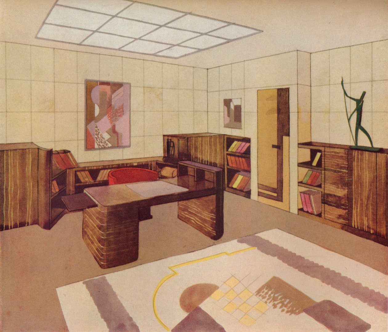 Interiör designad och utförd av DIM Decoration Interieure Moderne, c1930 av Unbekannt