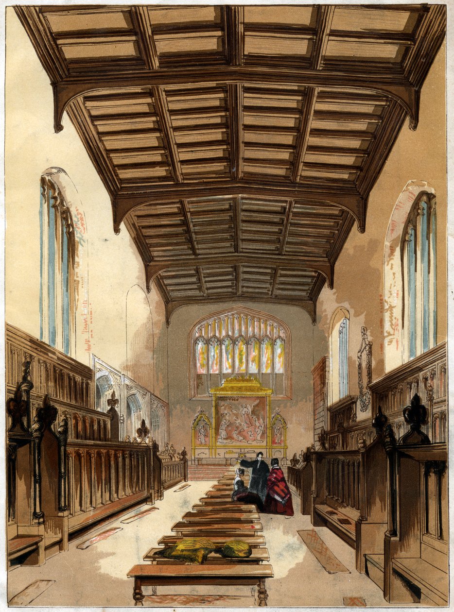 Interiör av St Johns College Chapel, Cambridge, Cambridgeshire av Unbekannt