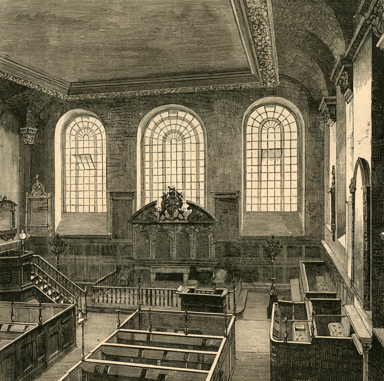Interiör av St. Michaels, Wood Street, 1876, 1897. av Unbekannt