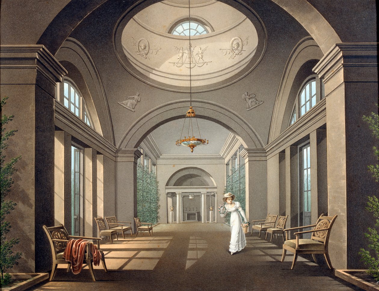 Interiör av voljären i Pavlovsk-palatset, mitten av 1800-talet av Unbekannt
