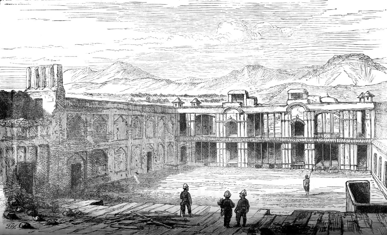 Interiör av det brittiska residenset, Cabul, Looking South, 1879, c1880 av Unbekannt