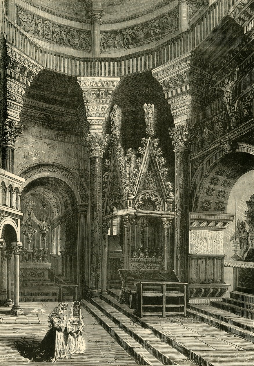 Interiör av katedralen i Spalatro, tidigare tempel för Diocletianus palats, 1890. av Unbekannt