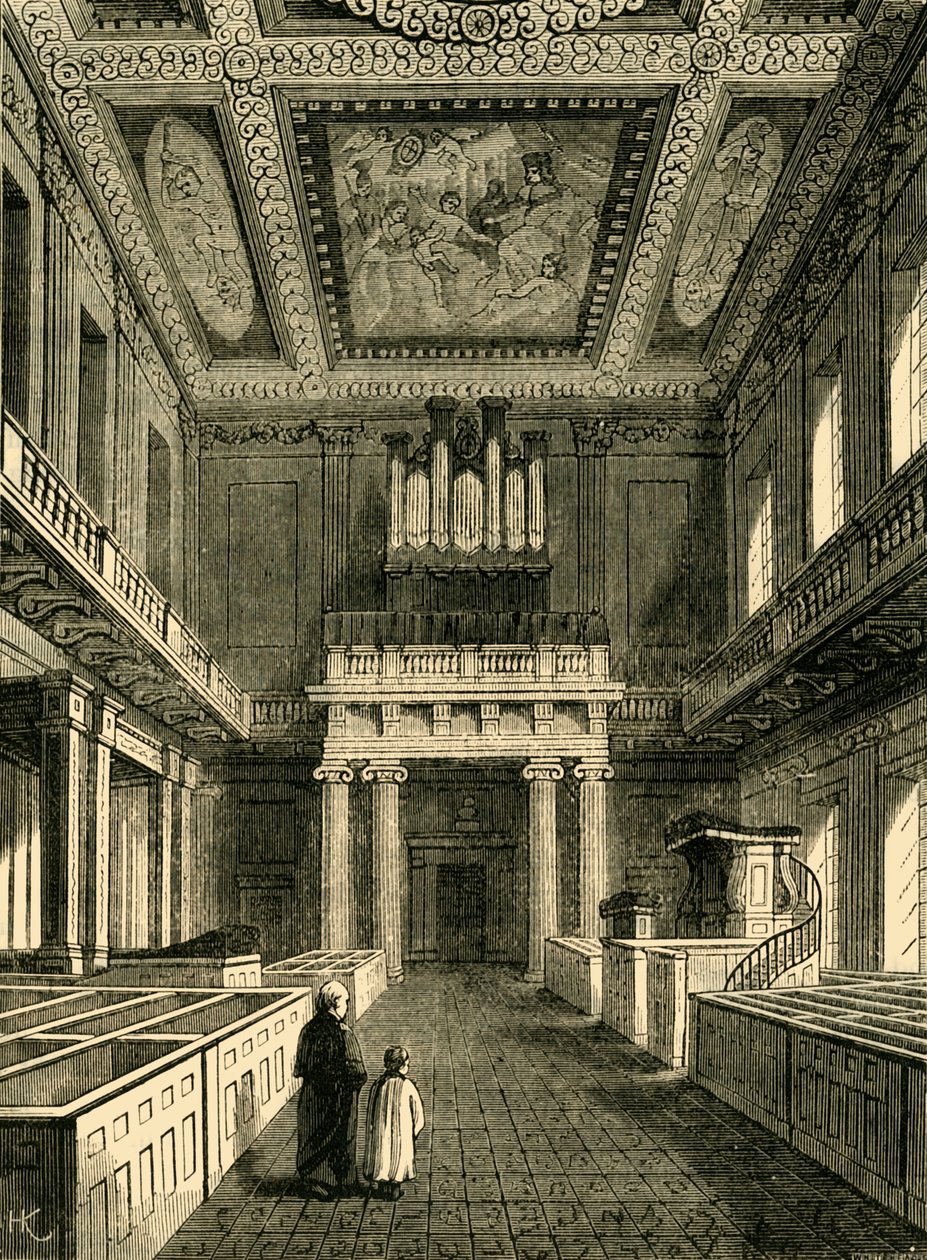 Interiör av Chapel Royal Banqueting House, Whitehall, 1881. av Unbekannt