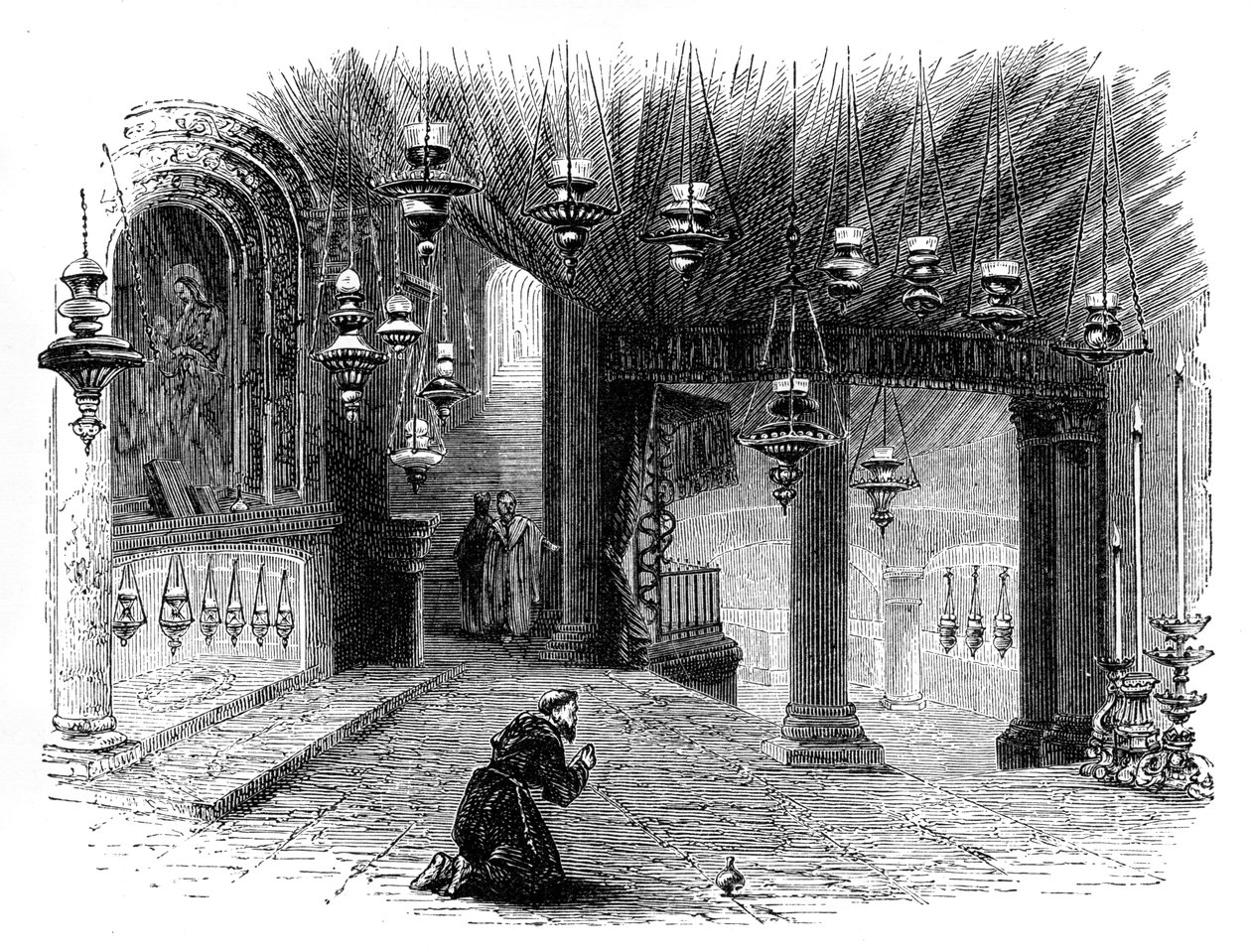 Interiör av Födelsekapellet, Betlehem, c1888 av Unbekannt
