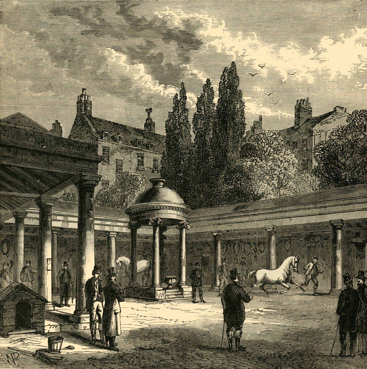Interiör av Court-Yard of Old Tattersalls., c1876. av Unbekannt
