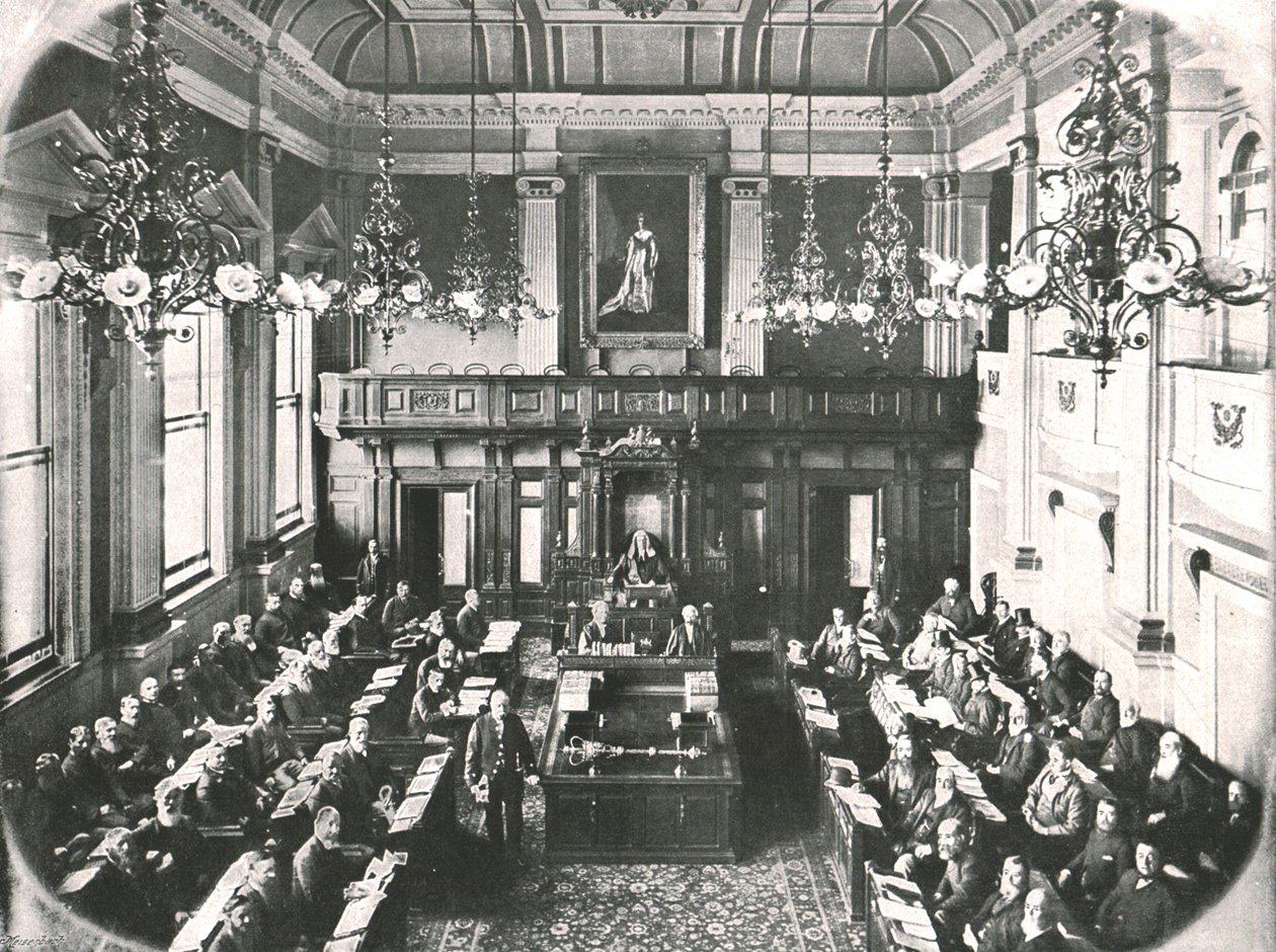 Interiör av församlingshuset, Kapstaden, Sydafrika, 1895. av Unbekannt