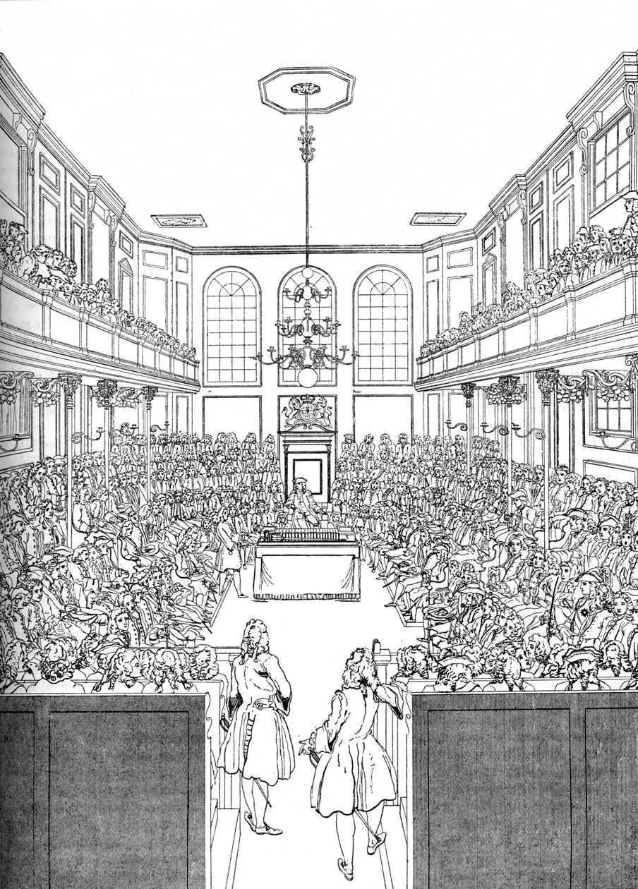 Interiör av underhuset 1742 1905 av Unbekannt