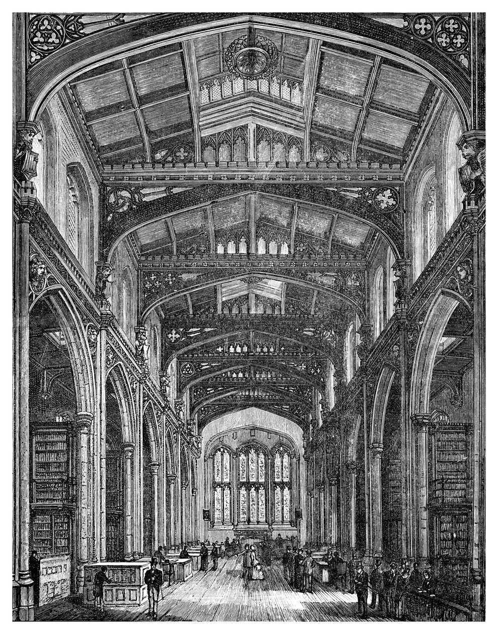 Interiör av biblioteket, Guildhall, City of London, 1886 av Unbekannt