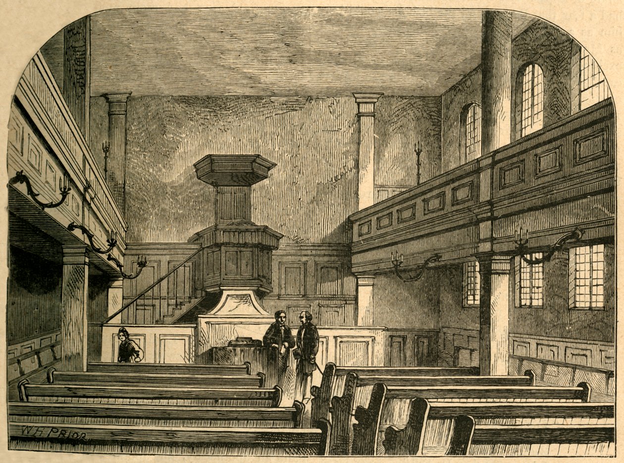 Interiör av Mähriska kapellet i Fetter Lane, 1897. av Unbekannt