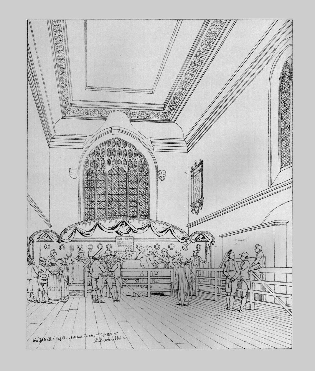 Interiörvy av Guildhall Chapel, 1815, 1886 av Unbekannt