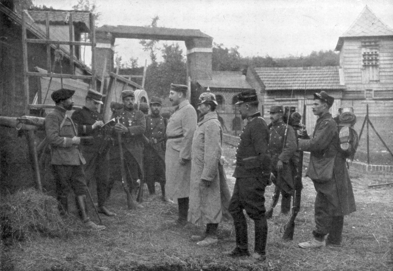 Förhör av tyska fångar, Frankrike, augusti 1914 av Unbekannt