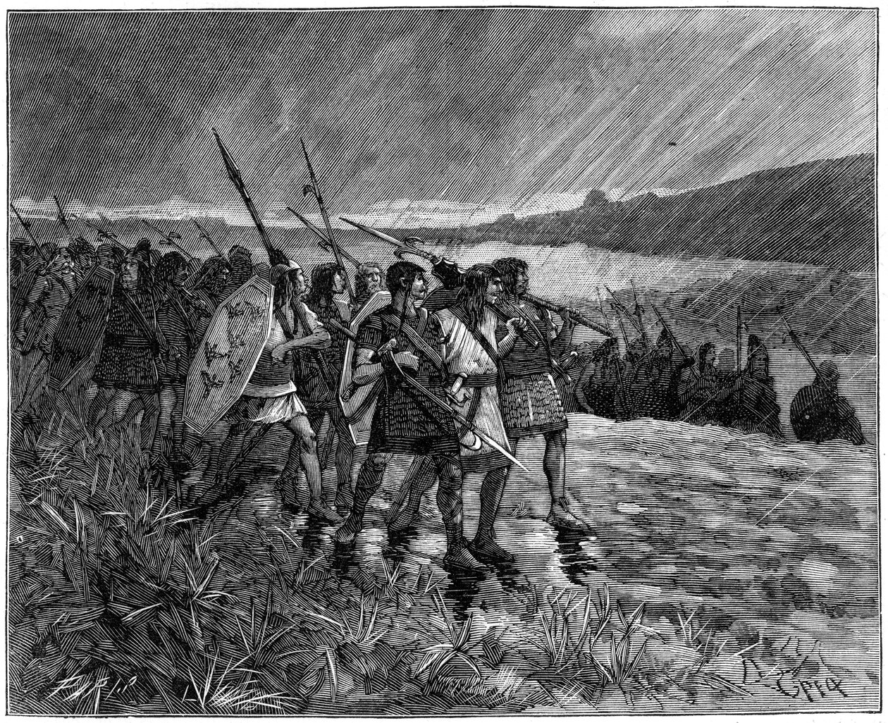 Invasion av alanerna eller visigoterna, Gallien, tidigt 500-tal 1882-1884 av Unbekannt