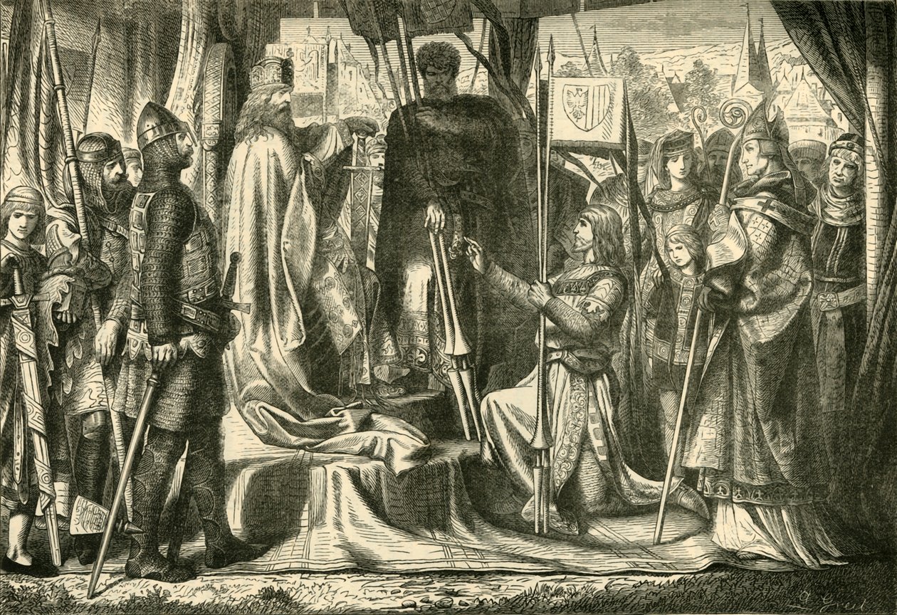 Henry Jasomirgotts placering som förste hertig av Österrike, 1156, 1890. av Unbekannt