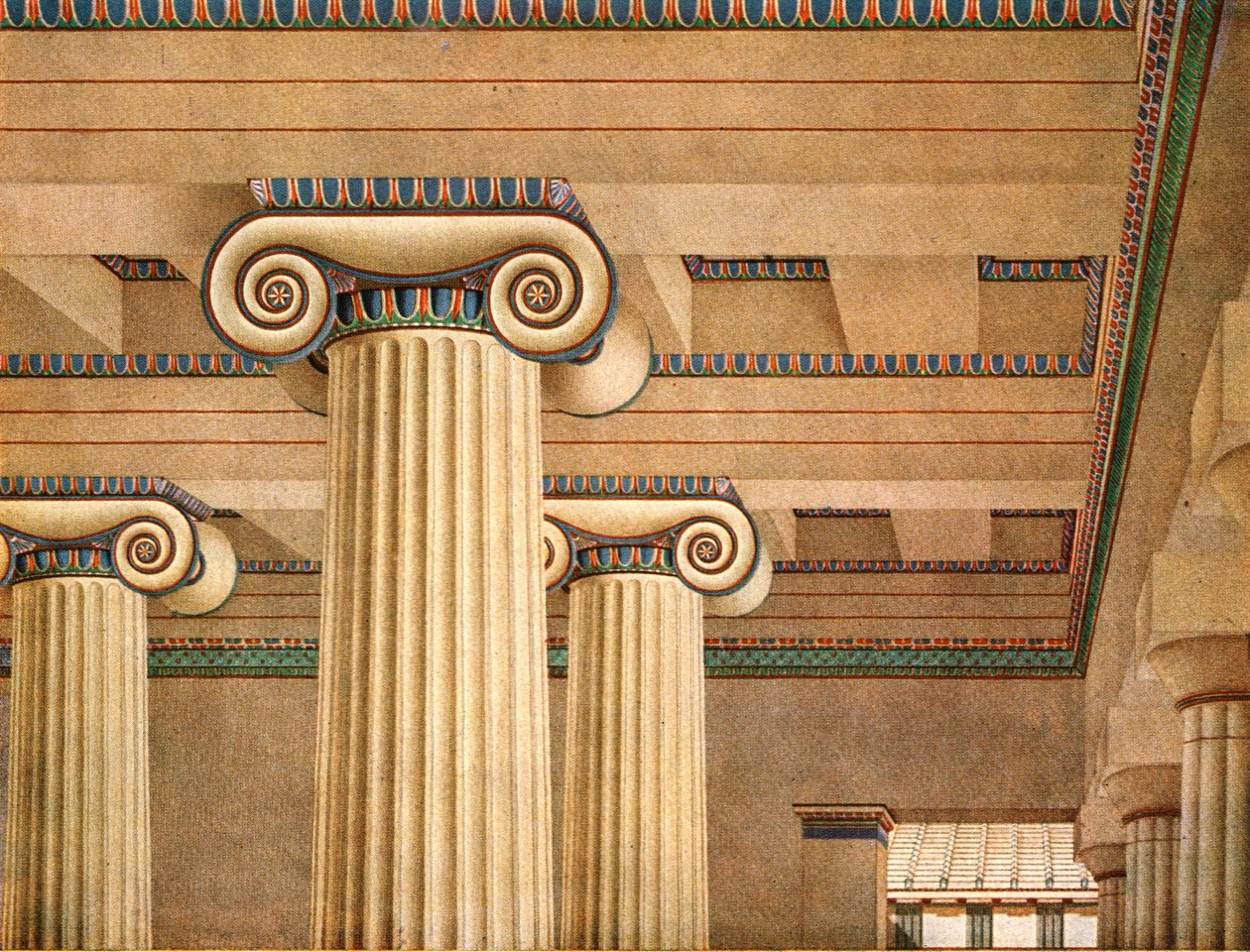Joniska salen på Akropolis i Aten, Grekland, 1928. av Unbekannt