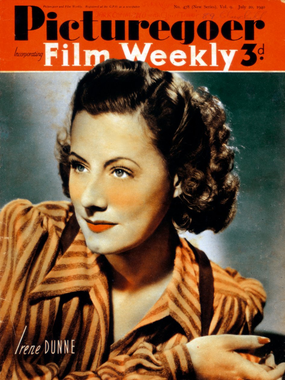 Irene Dunne 1898-1990, amerikansk skådespelerska, 1940 av Unbekannt