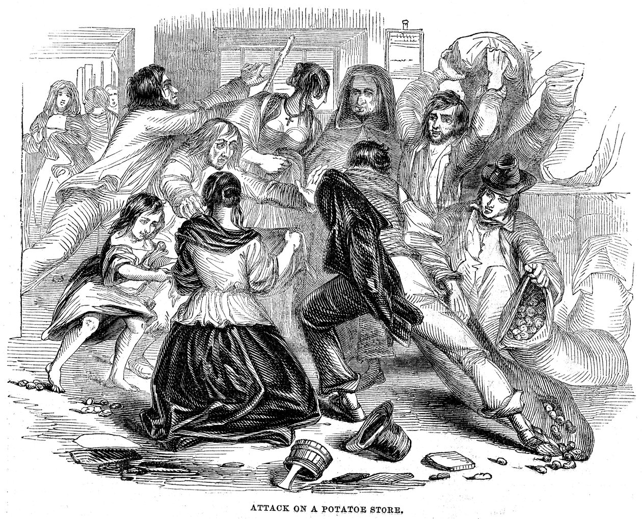 Irländsk potatissvält, 1842 av Unbekannt