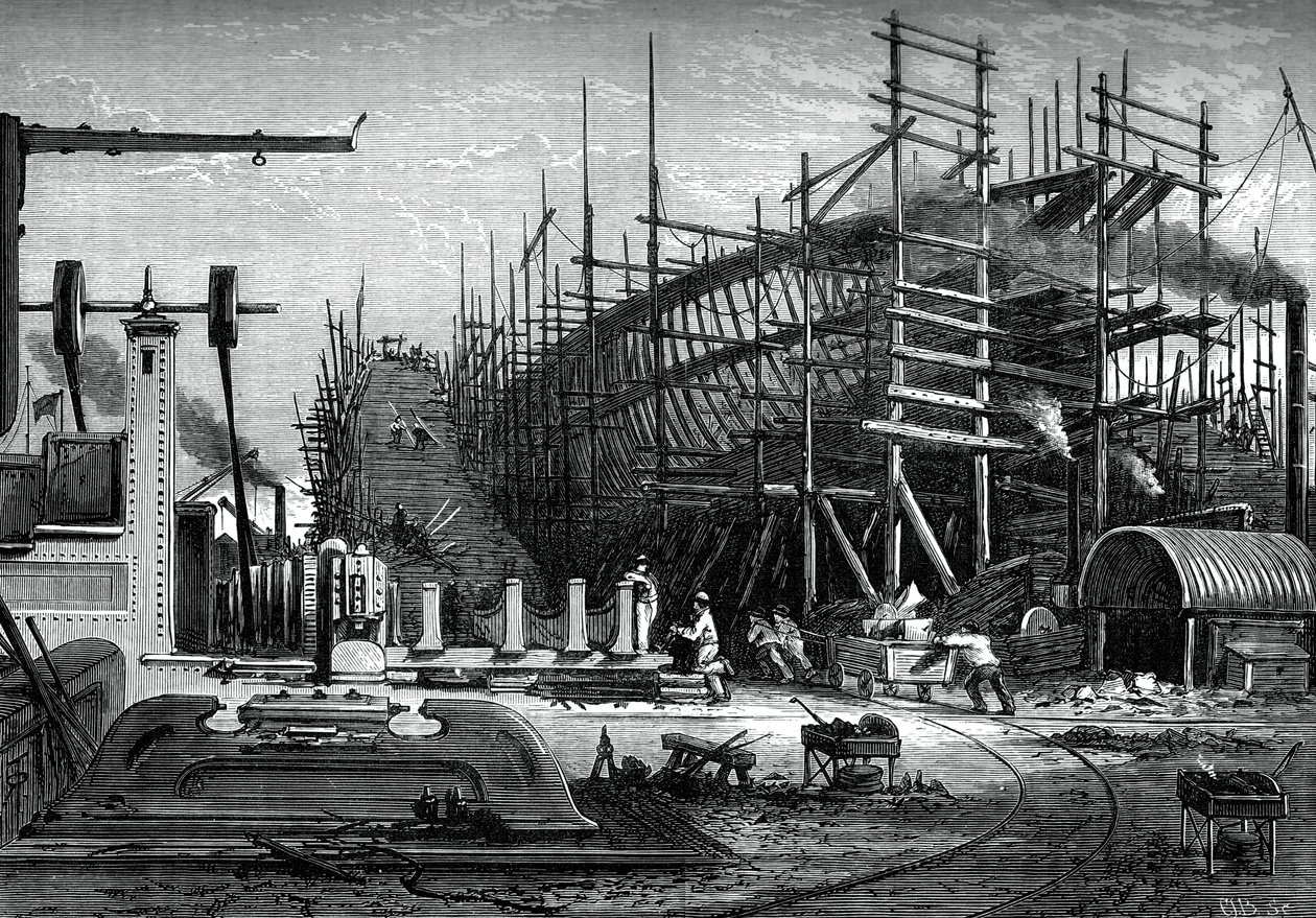Järnskepp, Mrs Samudas gård, Isle of Dogs, London, c1880 av Unbekannt