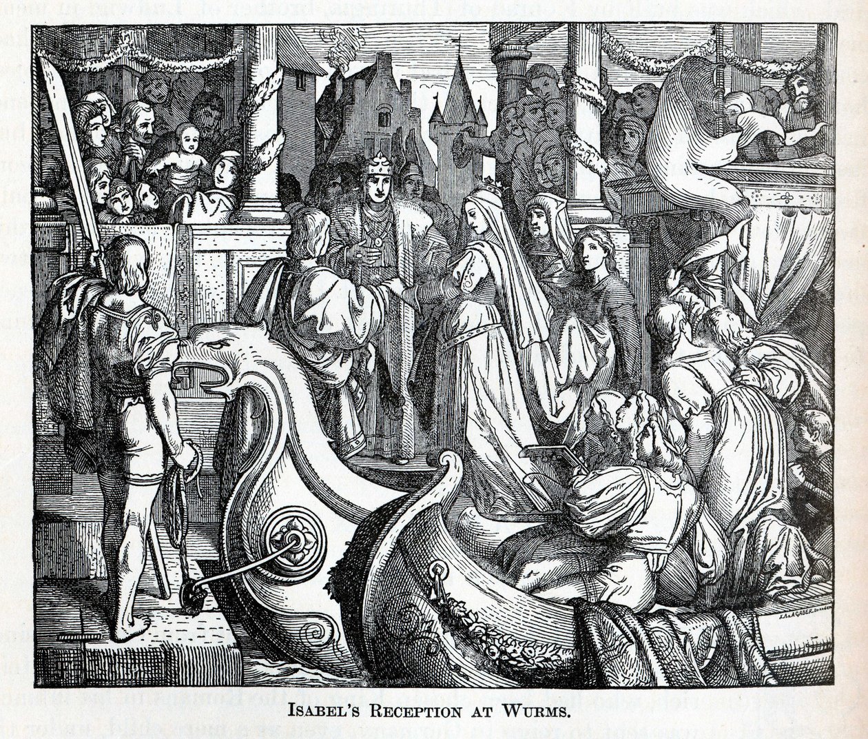 Isabels mottagning i Worms, 1882 av Unbekannt