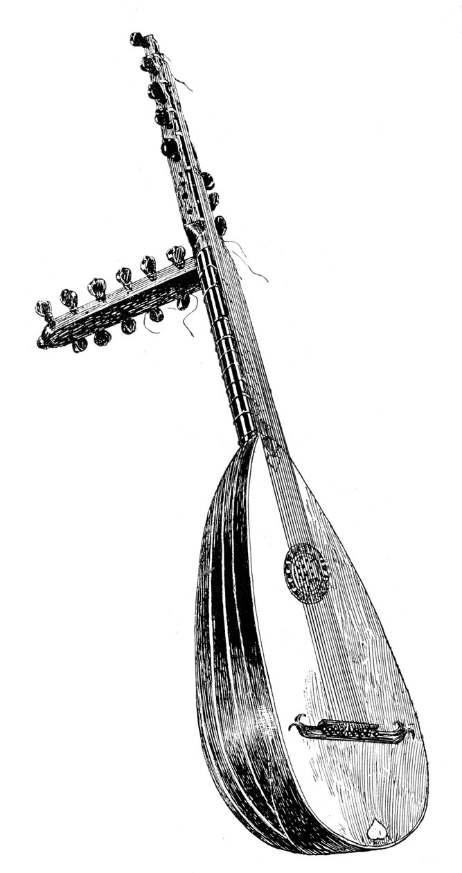 Italiensk theorbo, 1500-talet, 1901 av Unbekannt