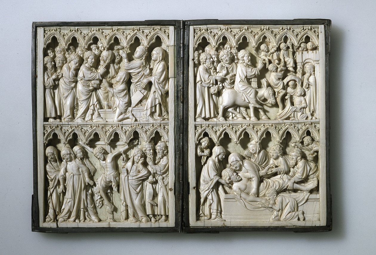 Elfenbensdiptyk med scener från Life of Christ Property of Queen Jadwiga of Polen, 1300-talet av Unbekannt
